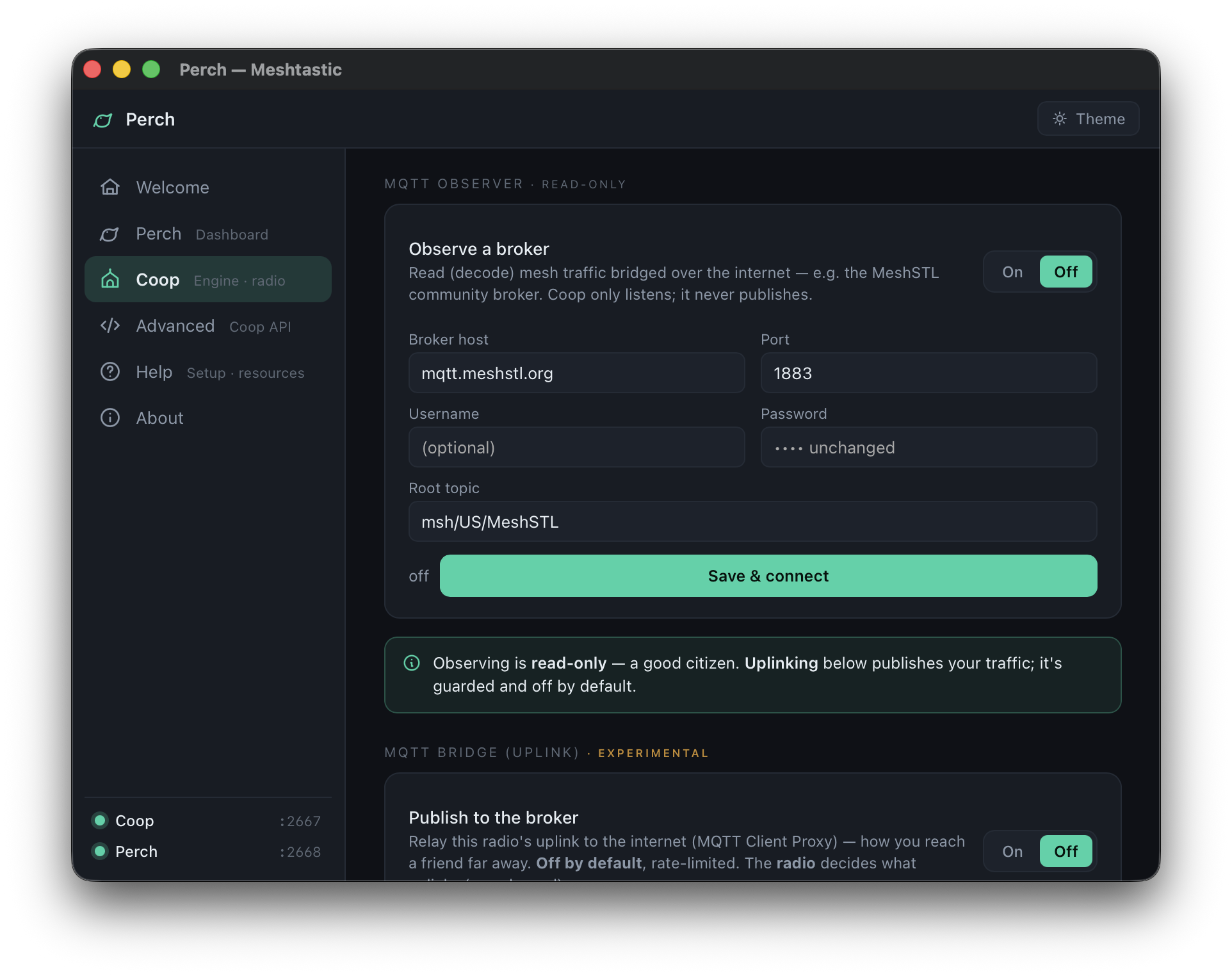 MQTT observer: read-only community broker