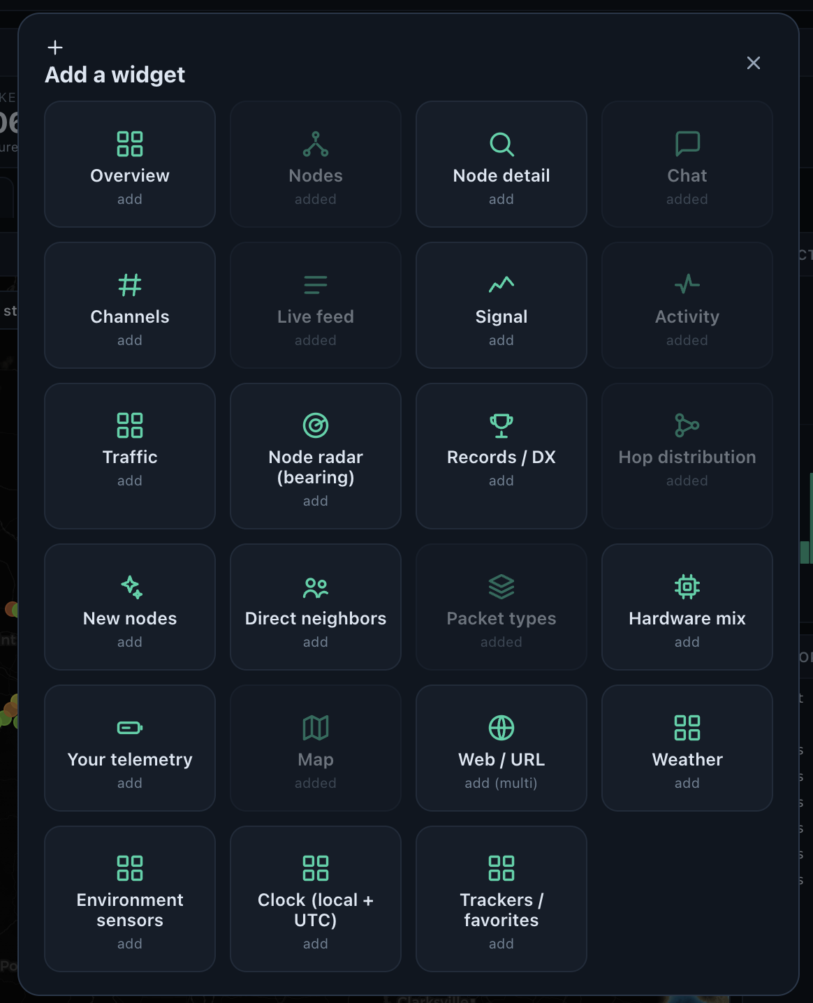 Add a widget: the full widget catalog